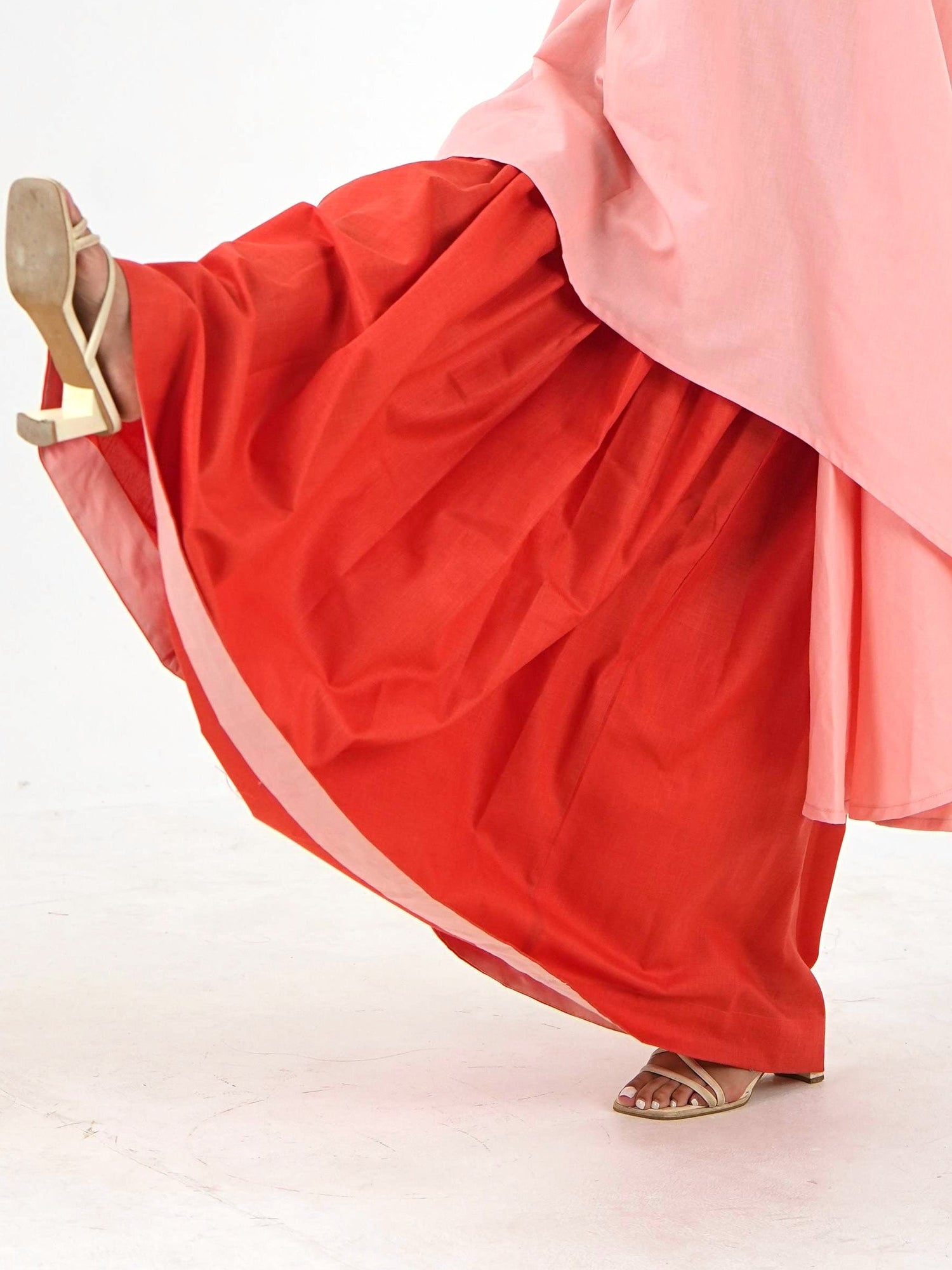 Skirt - Orange Linen Cotton