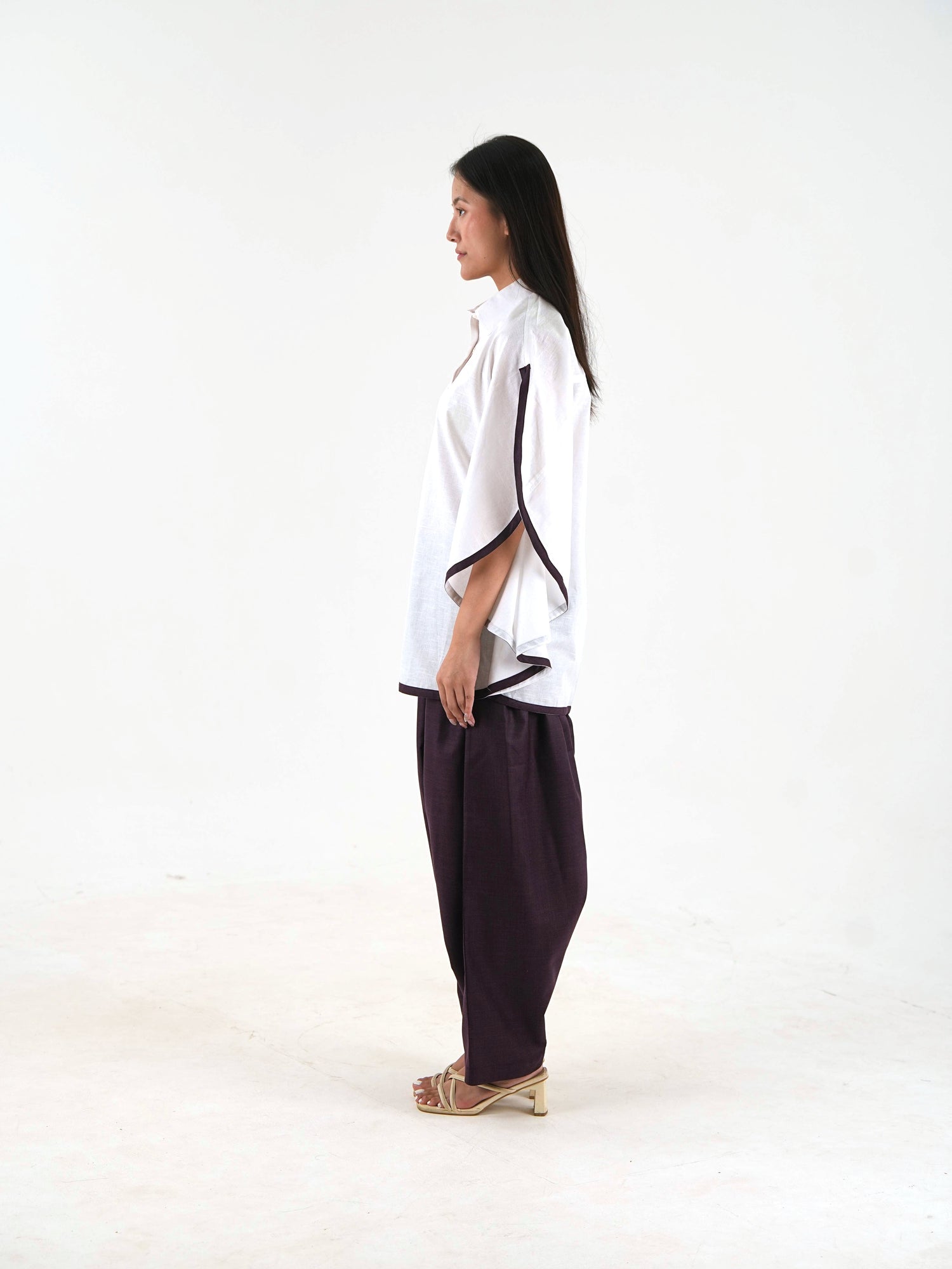 Shirt Salwar Set - White Linen Cotton