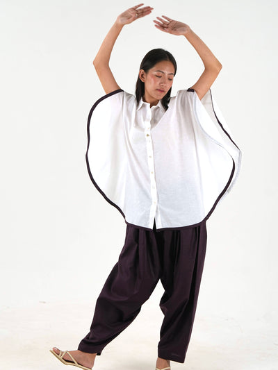 Shirt Salwar Set - White Linen Cotton