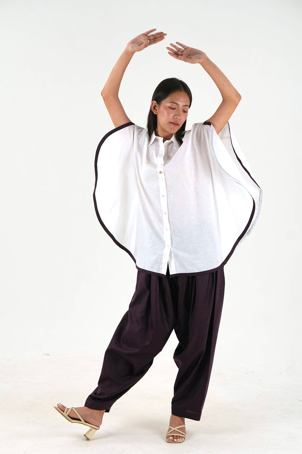 Shirt Salwar Set - White Linen Cotton