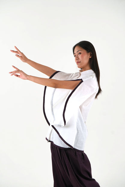 Shirt Salwar Set - White Linen Cotton
