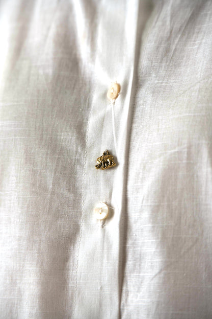 Shirt Salwar Set - White Linen Cotton