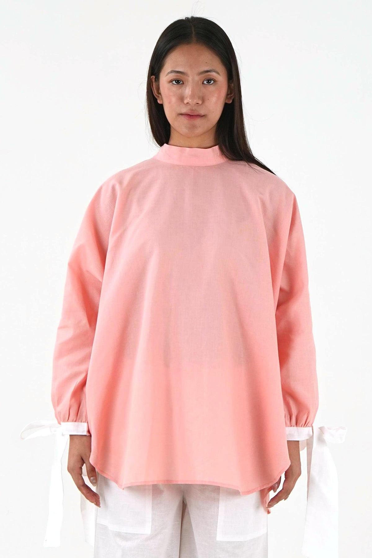 High Neck Set - Peach Pink Linen