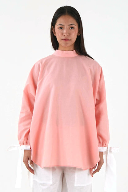 High Neck Set - Peach Pink Linen
