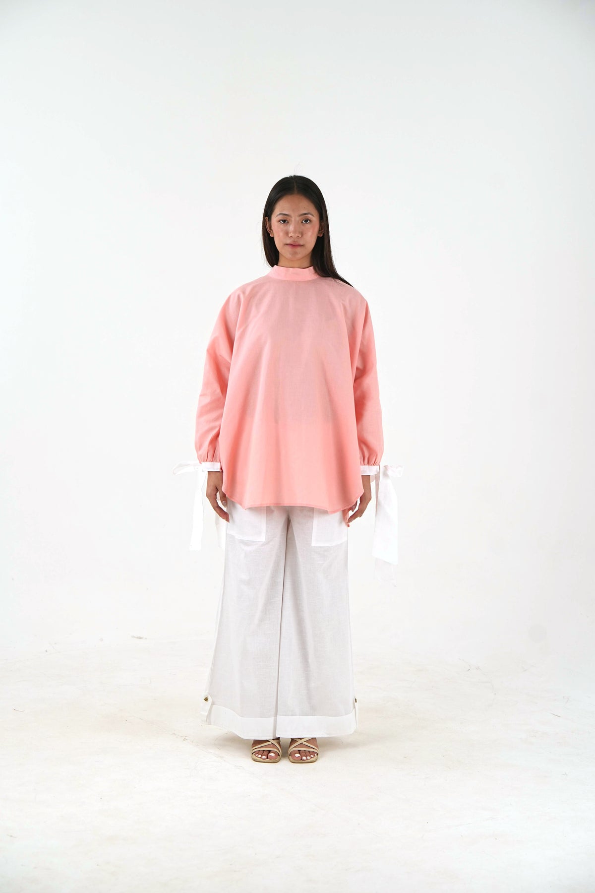 High Neck Set - Peach Pink Linen