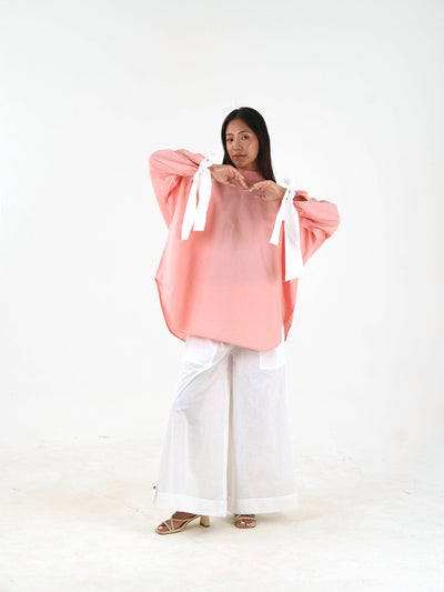 High Neck Set - Peach Pink Linen