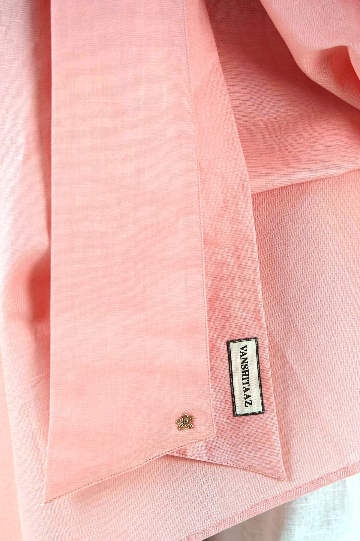 High Neck Set - Peach Pink Linen