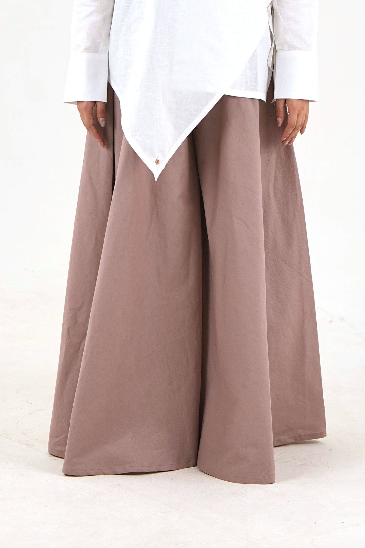 Ultra-Wide Linen Palazzo - Dusty Mauve