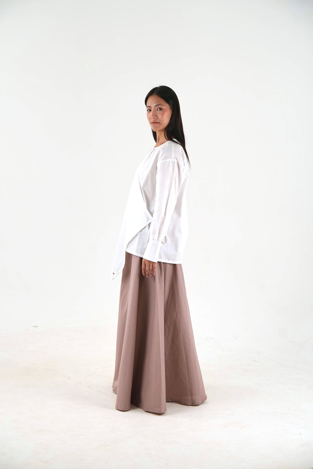Angrakha Wide-Leg Set - Off White Linen