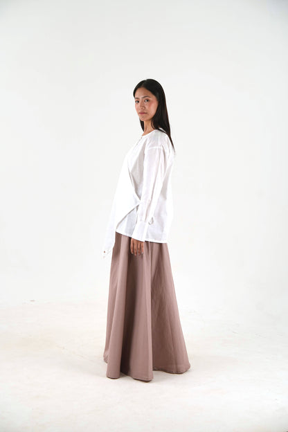 Angrakha Wide-Leg Set - Off White Linen