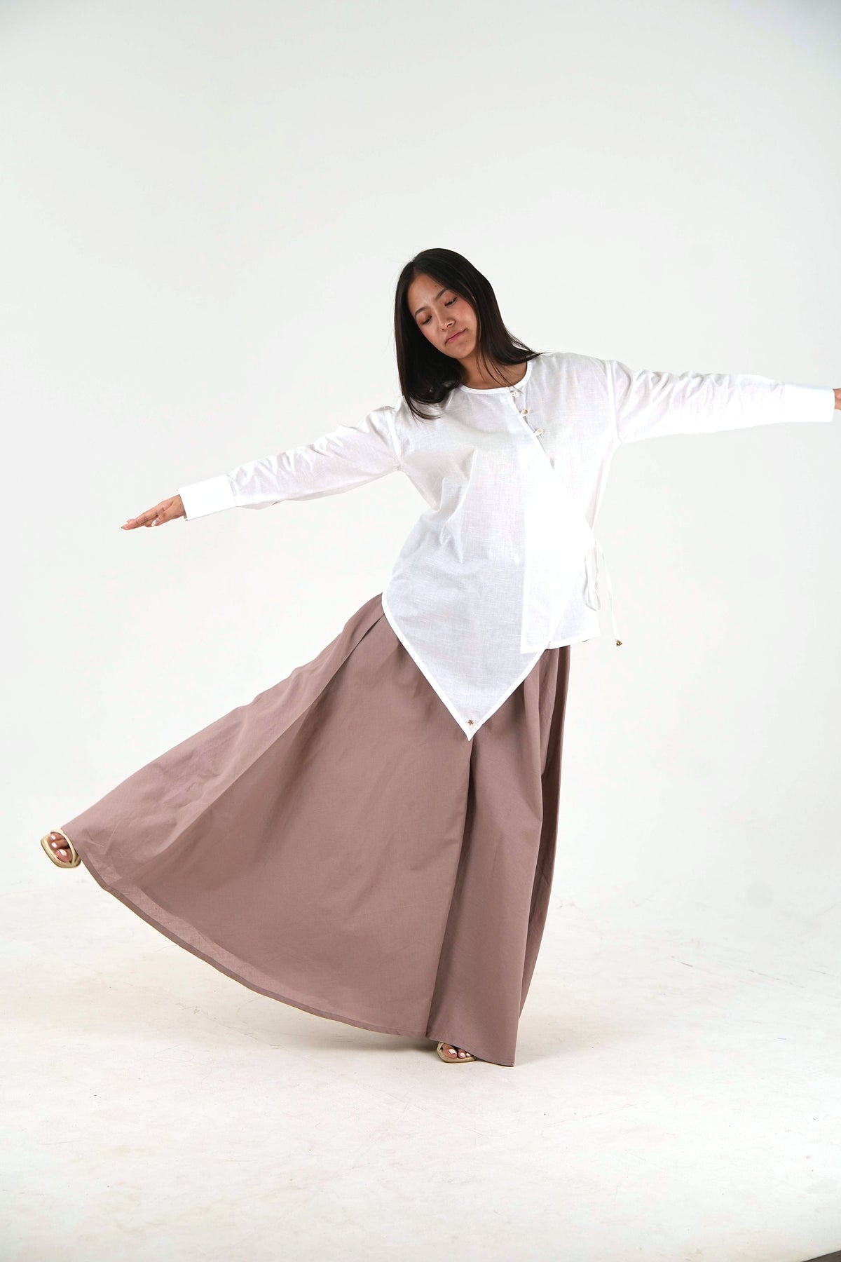 Ultra-Wide Linen Palazzo - Dusty Mauve