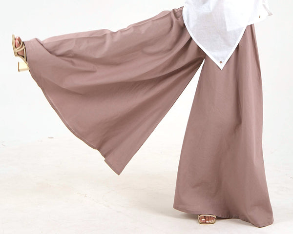 Ultra-Wide Linen Palazzo - Dusty Mauve