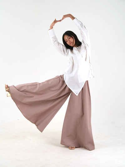 Angrakha Wide-Leg Set - Off White Linen