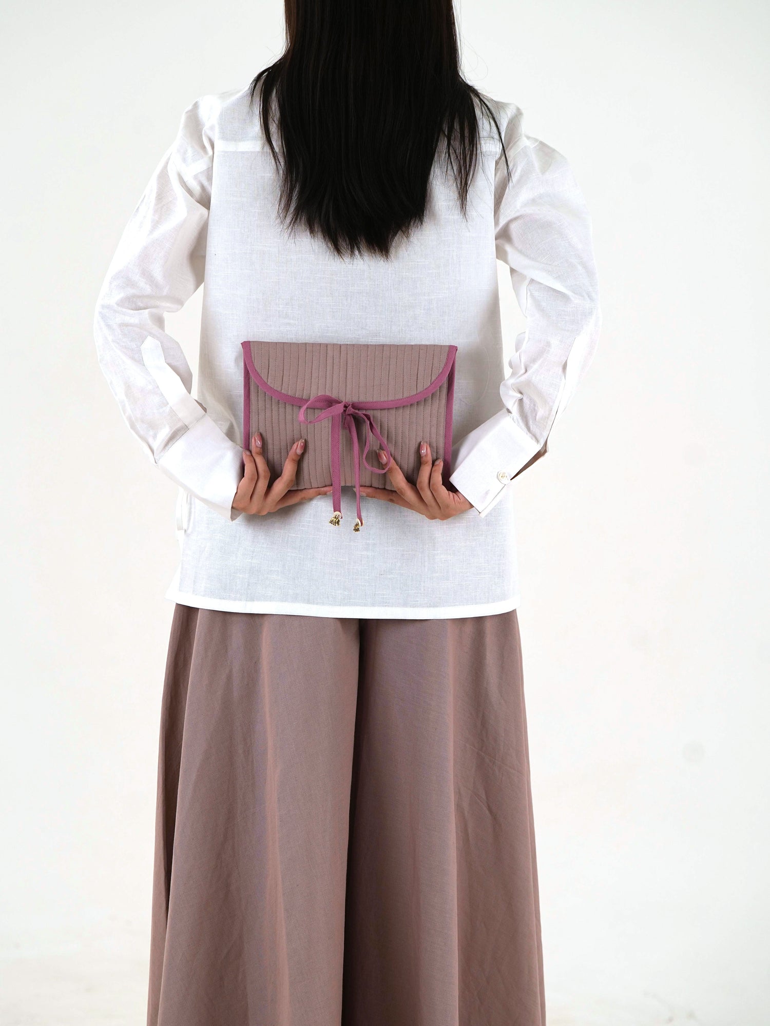 Angrakha Wide-Leg Set - Off White Linen