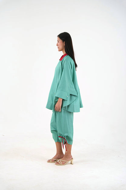 Wide Sleeve Set - Sea Green Nippon Linen