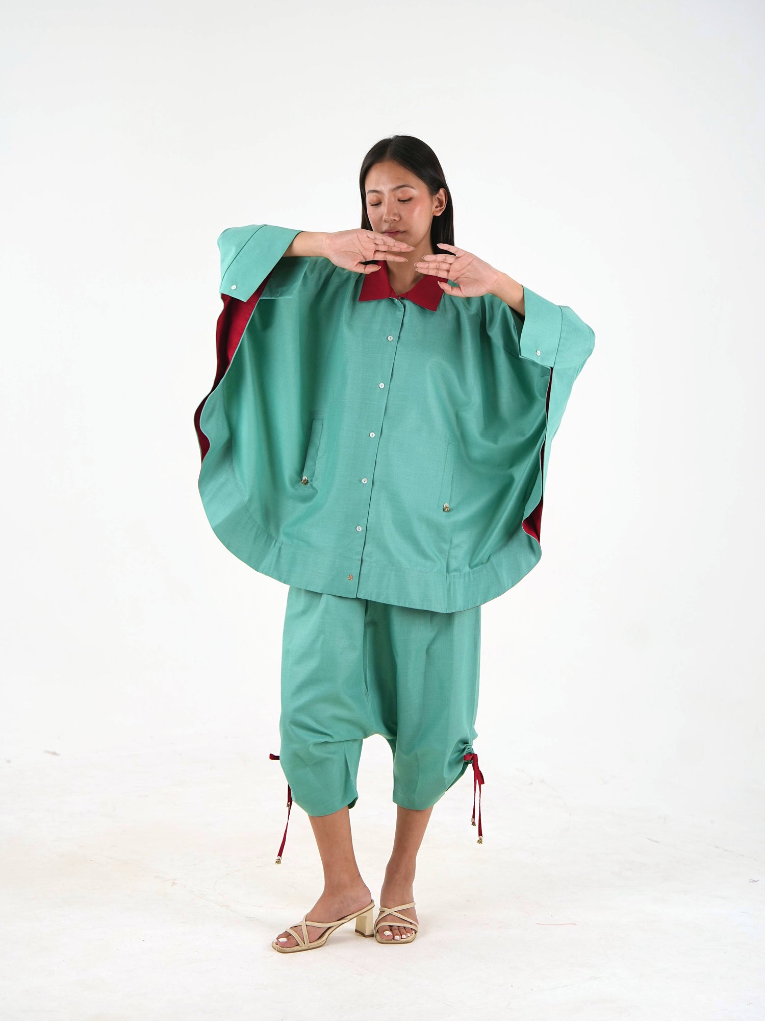 Wide Sleeve Set - Sea Green Nippon Linen