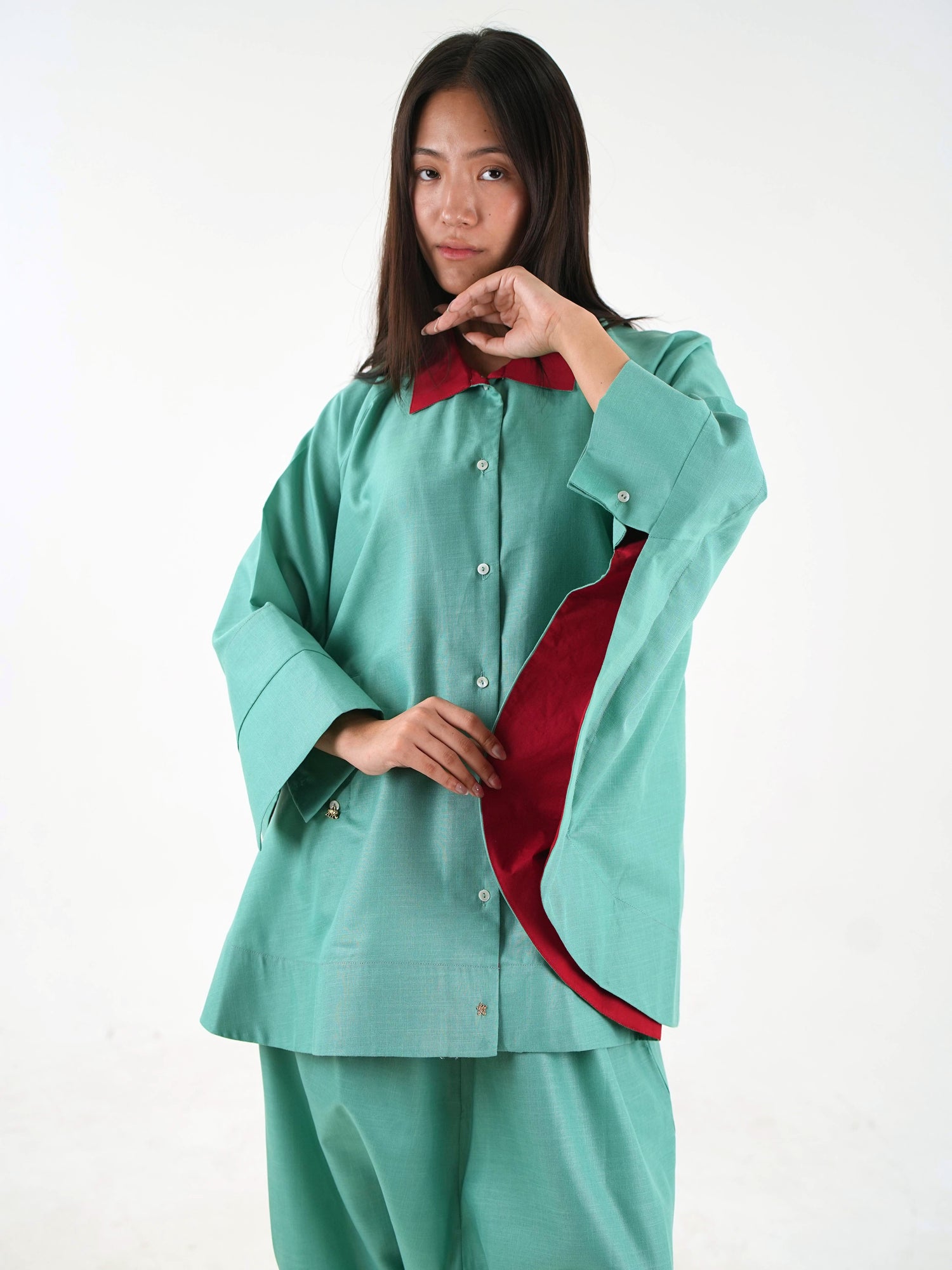 Wide Sleeve Set - Sea Green Nippon Linen
