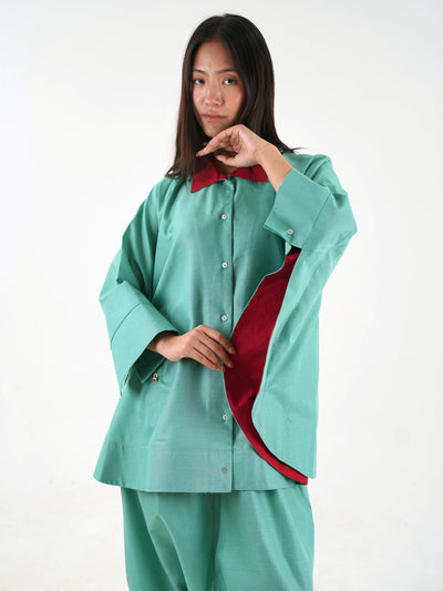 Wide Sleeve Set - Sea Green Nippon Linen