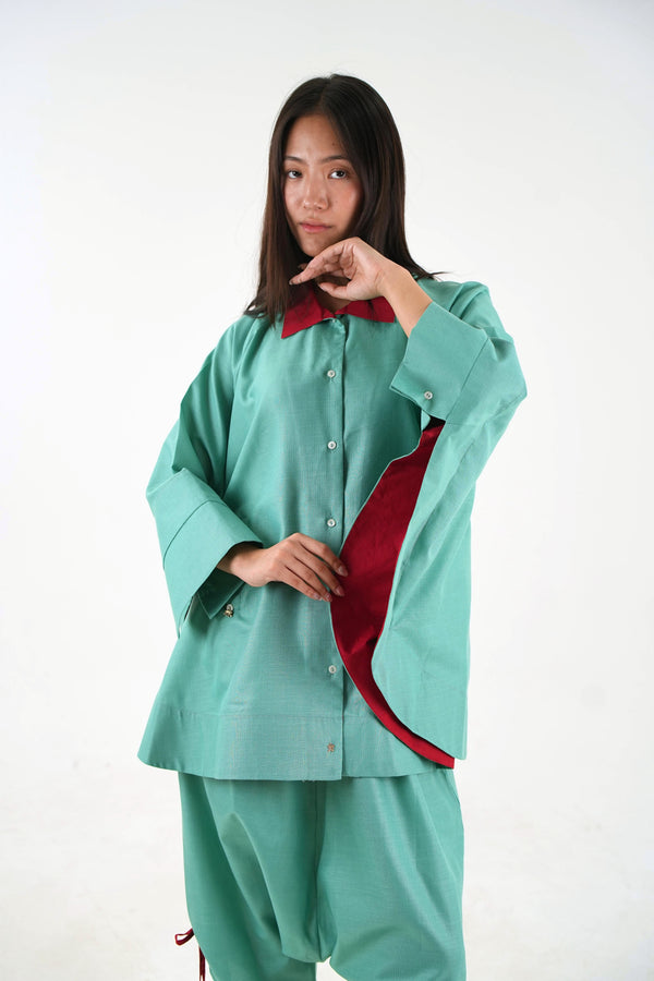 Wide Sleeve Set - Sea Green Nippon Linen