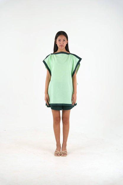 Side Tie Set - Mint Green Linen