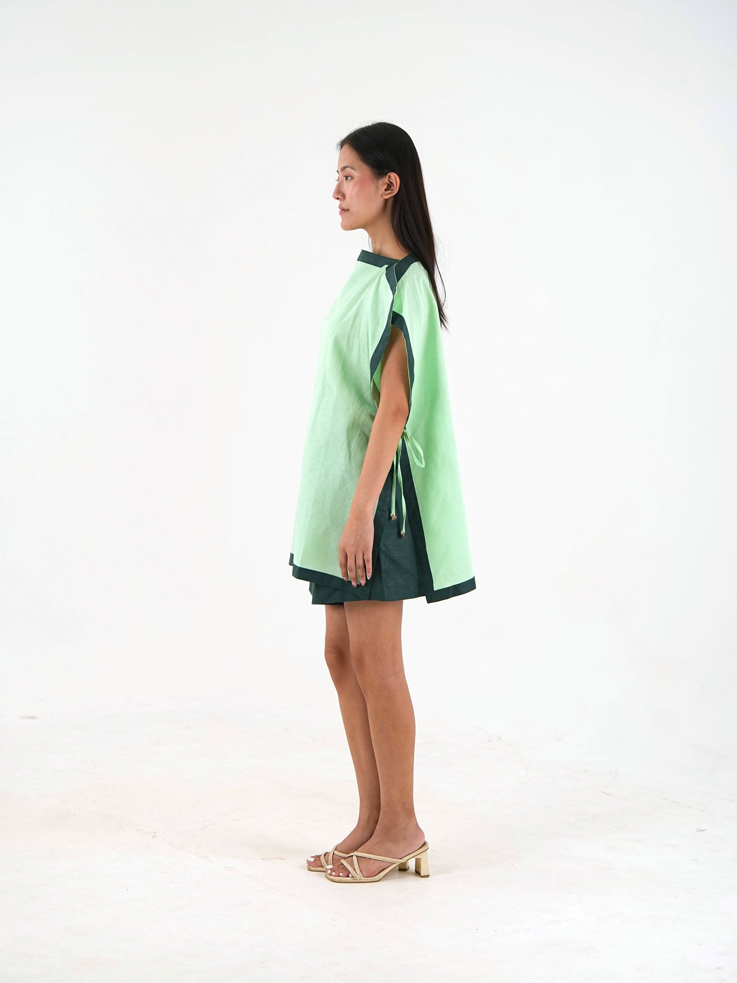 Side Tie Set - Mint Green Linen