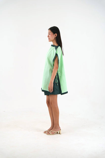 Side Tie Set - Mint Green Linen