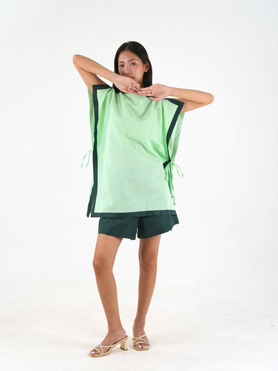 Side Tie Set - Mint Green Linen