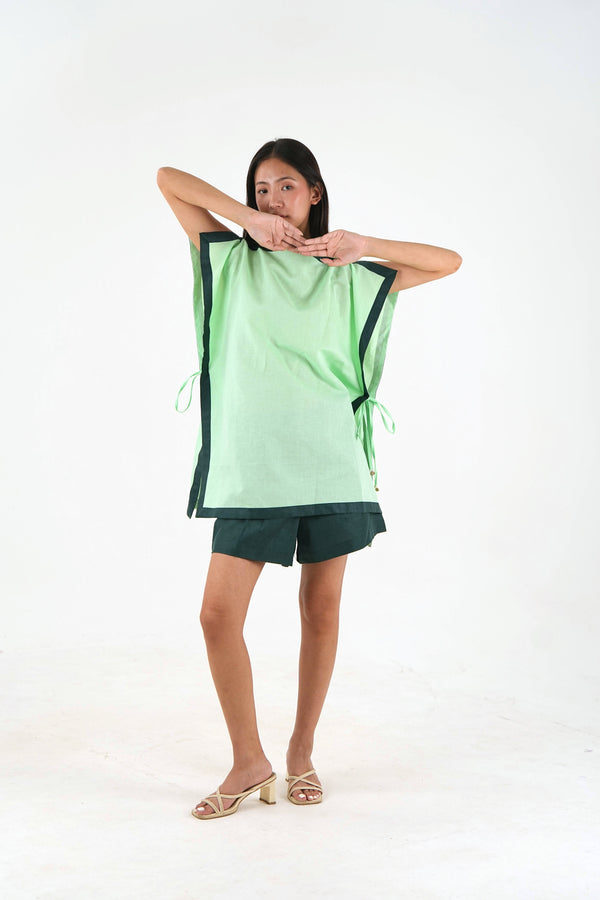 Side Tie Set - Mint Green Linen