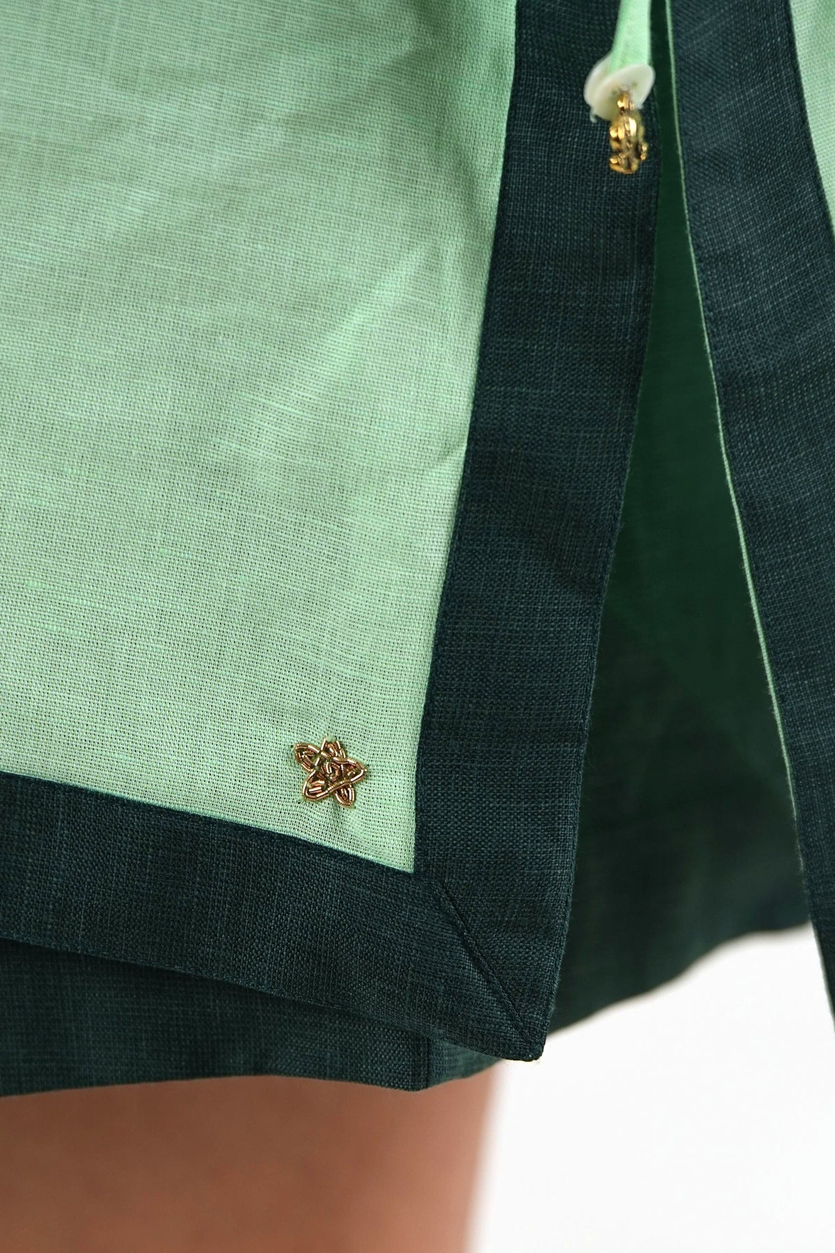 Side Tie Set - Mint Green Linen