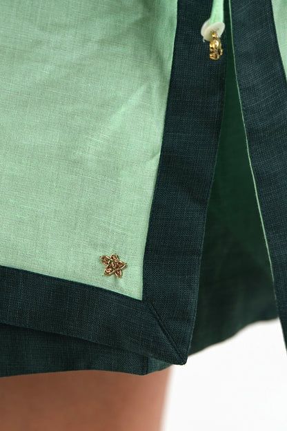 Side Tie Set - Mint Green Linen