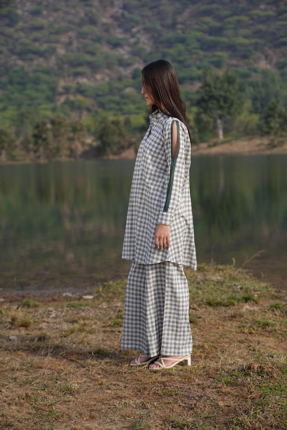 Full-length view of the cotton co-ord set