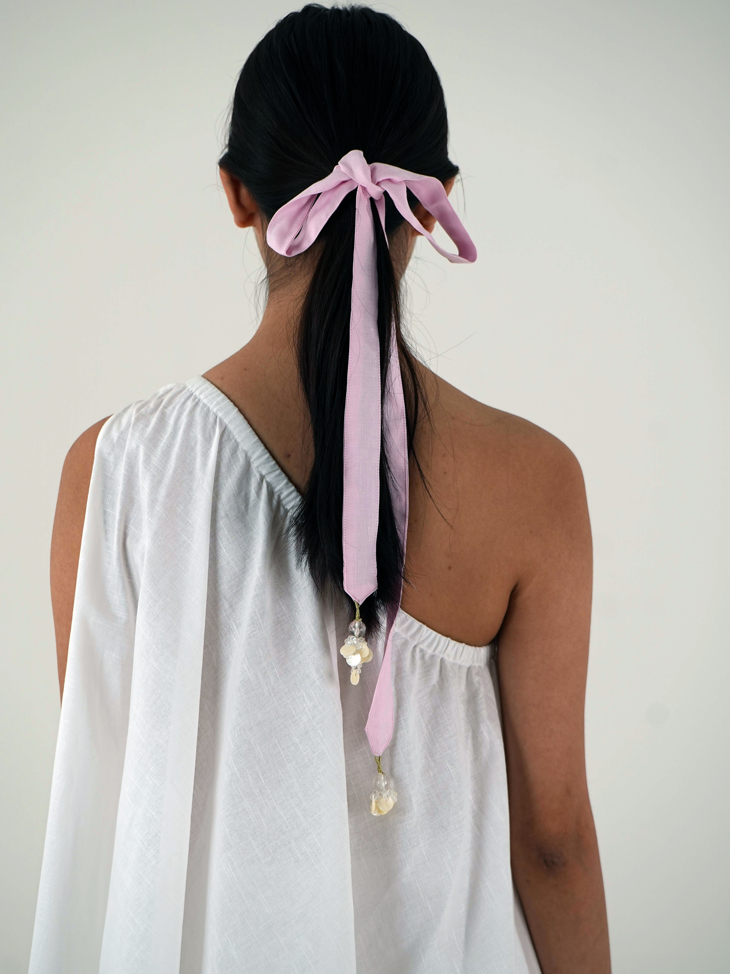 Bow Tie Tunic - White Linen Cotton