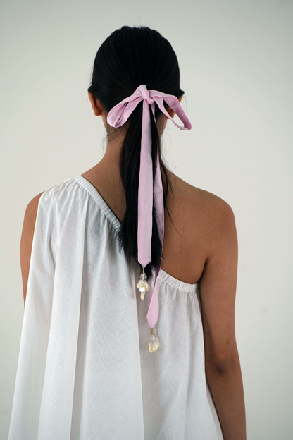 Bow Tie Tunic - White Linen Cotton