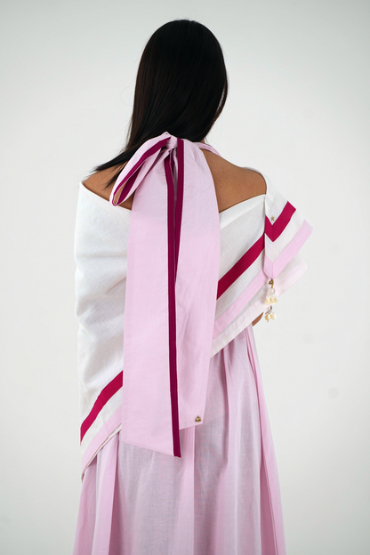 Sleeveless Halter Dress - Pastel Pink Linen