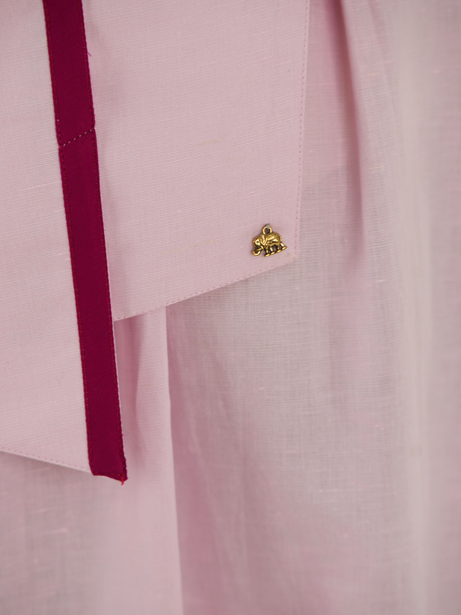 Sleeveless Halter Dress - Pastel Pink Linen