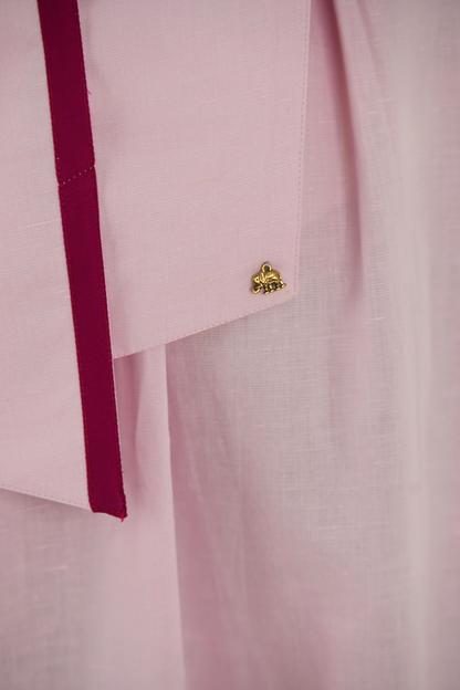 Sleeveless Halter Dress - Pastel Pink Linen