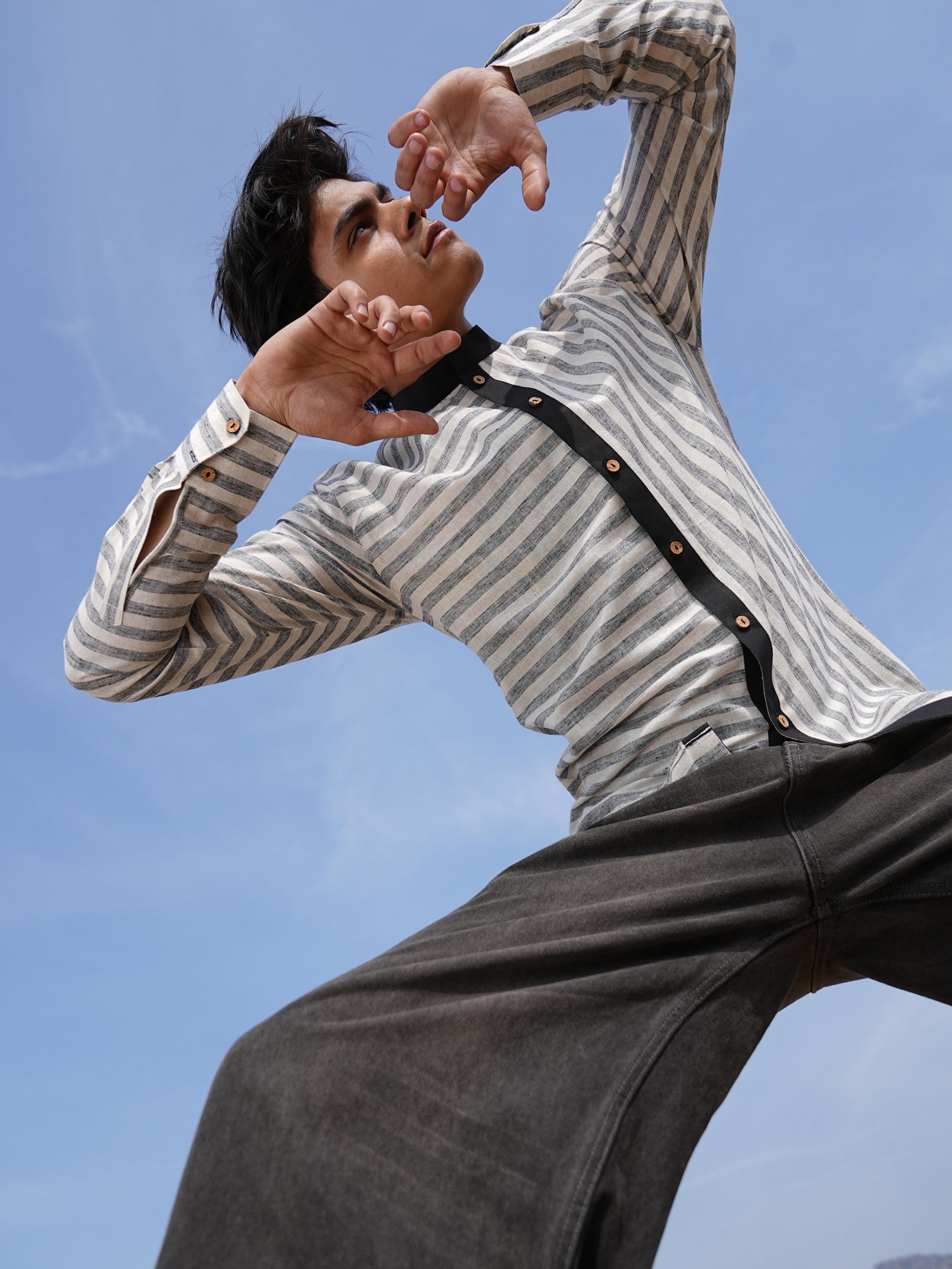 4 Check Maxi Dress & Stripe Shirt Duo