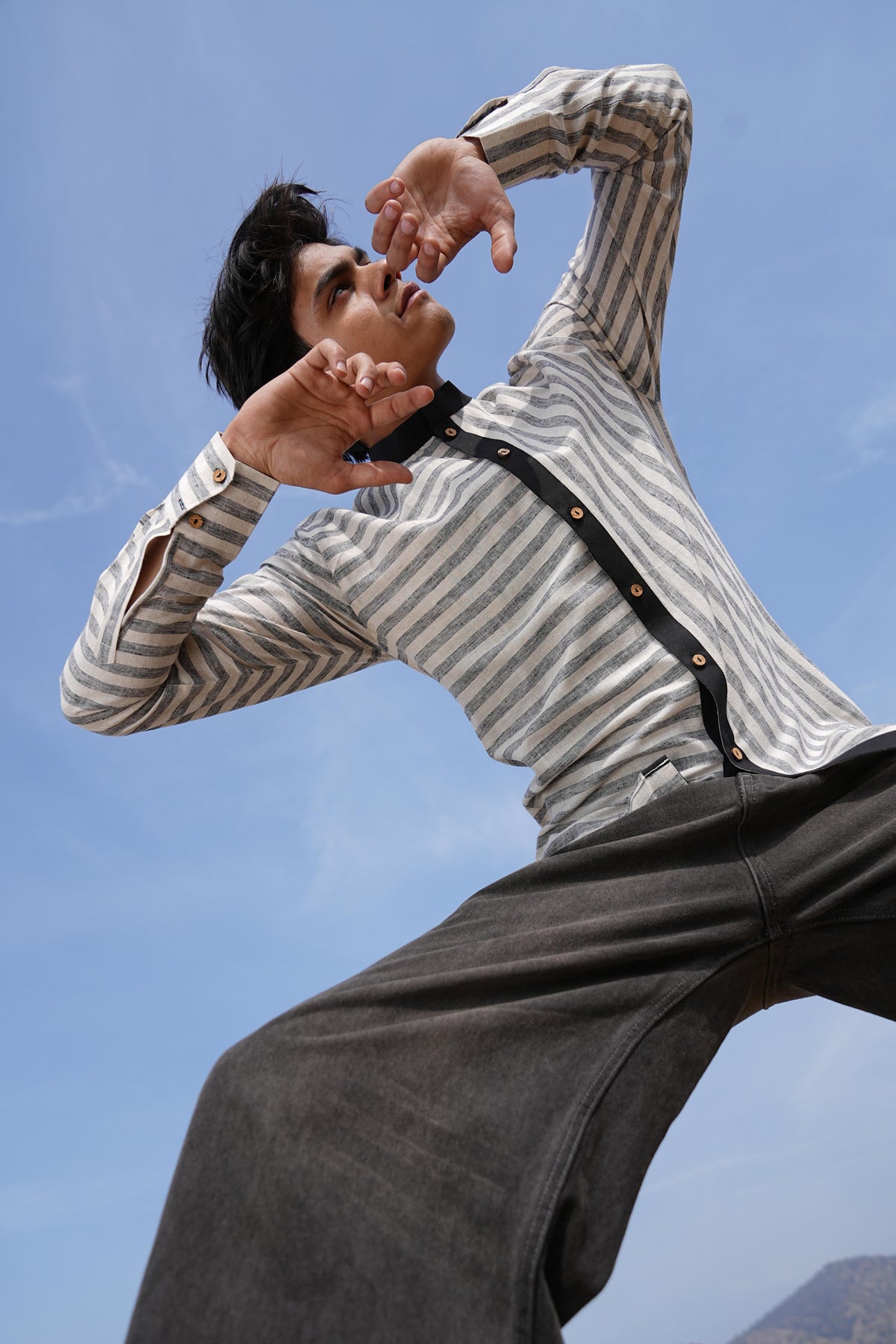 4 Check Maxi Dress & Stripe Shirt Duo