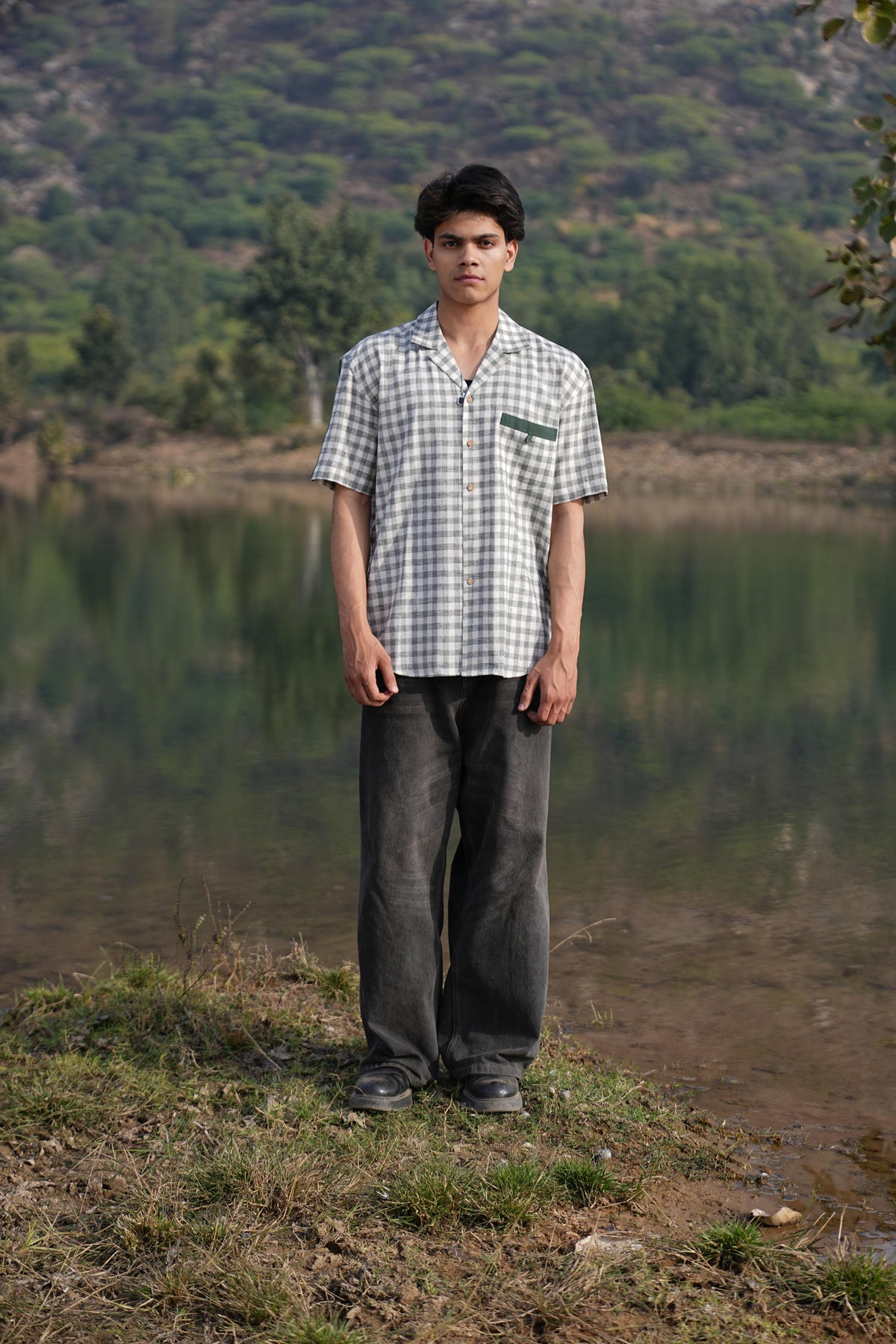Olive Check Coord & Kurta Duo
