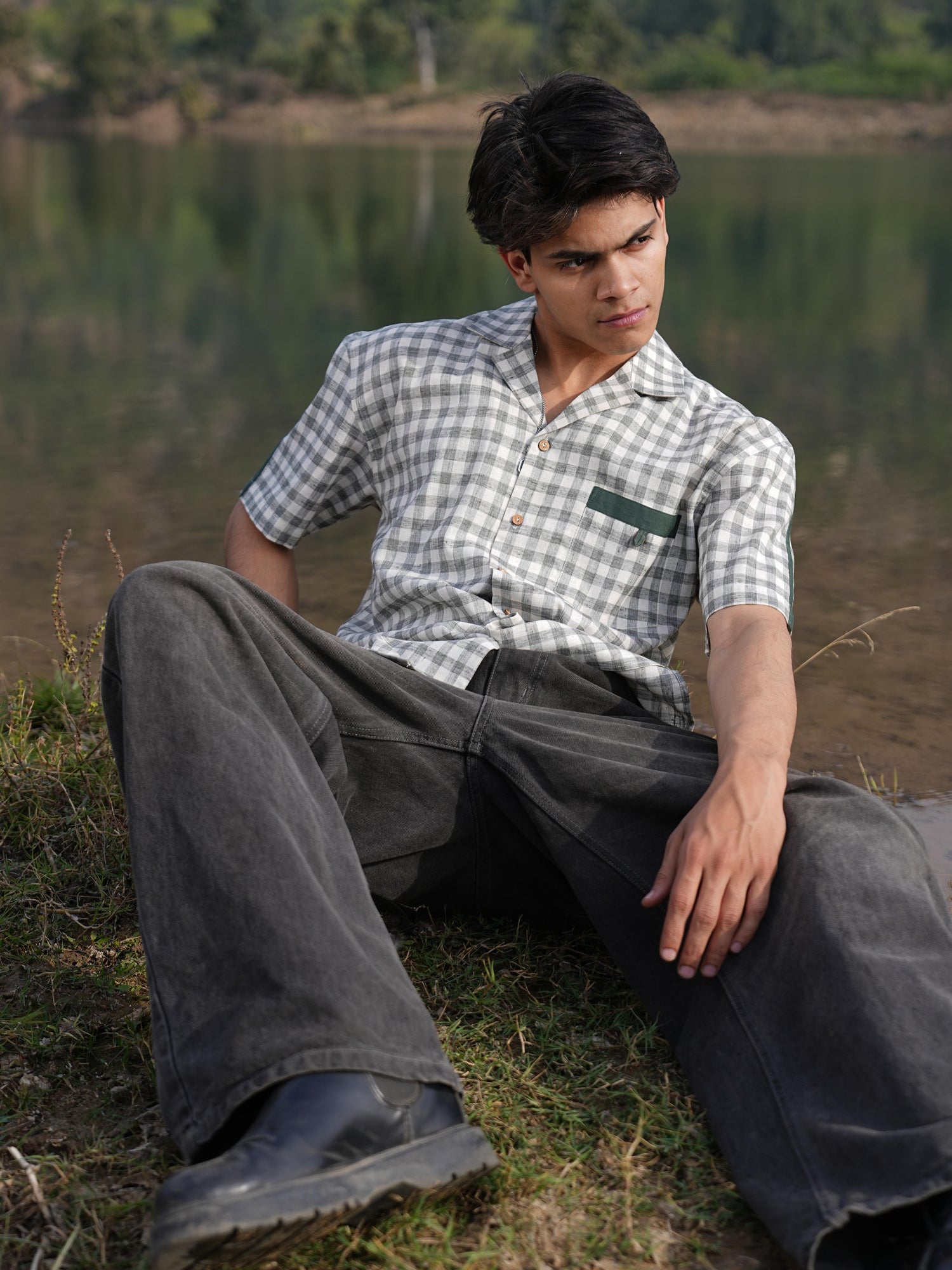 Olive Check Coord & Kurta Duo