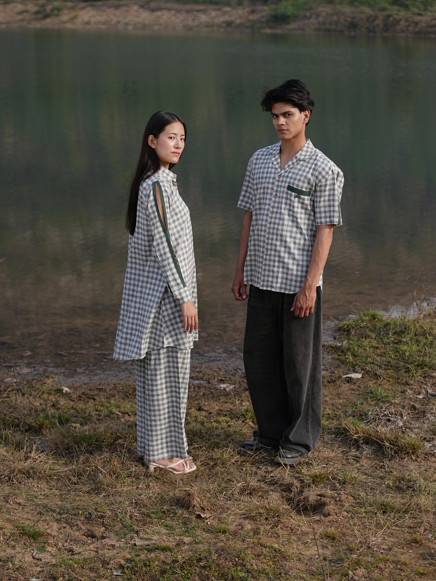 Olive Check Coord & Kurta Duo