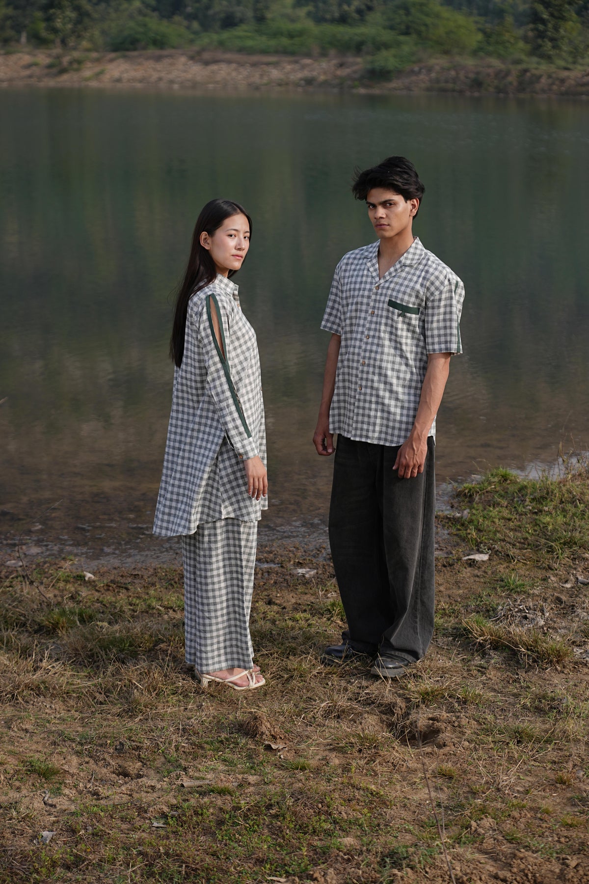 Olive Check Coord & Kurta Duo