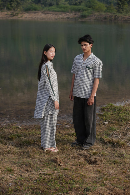 Olive Check Coord & Kurta Duo