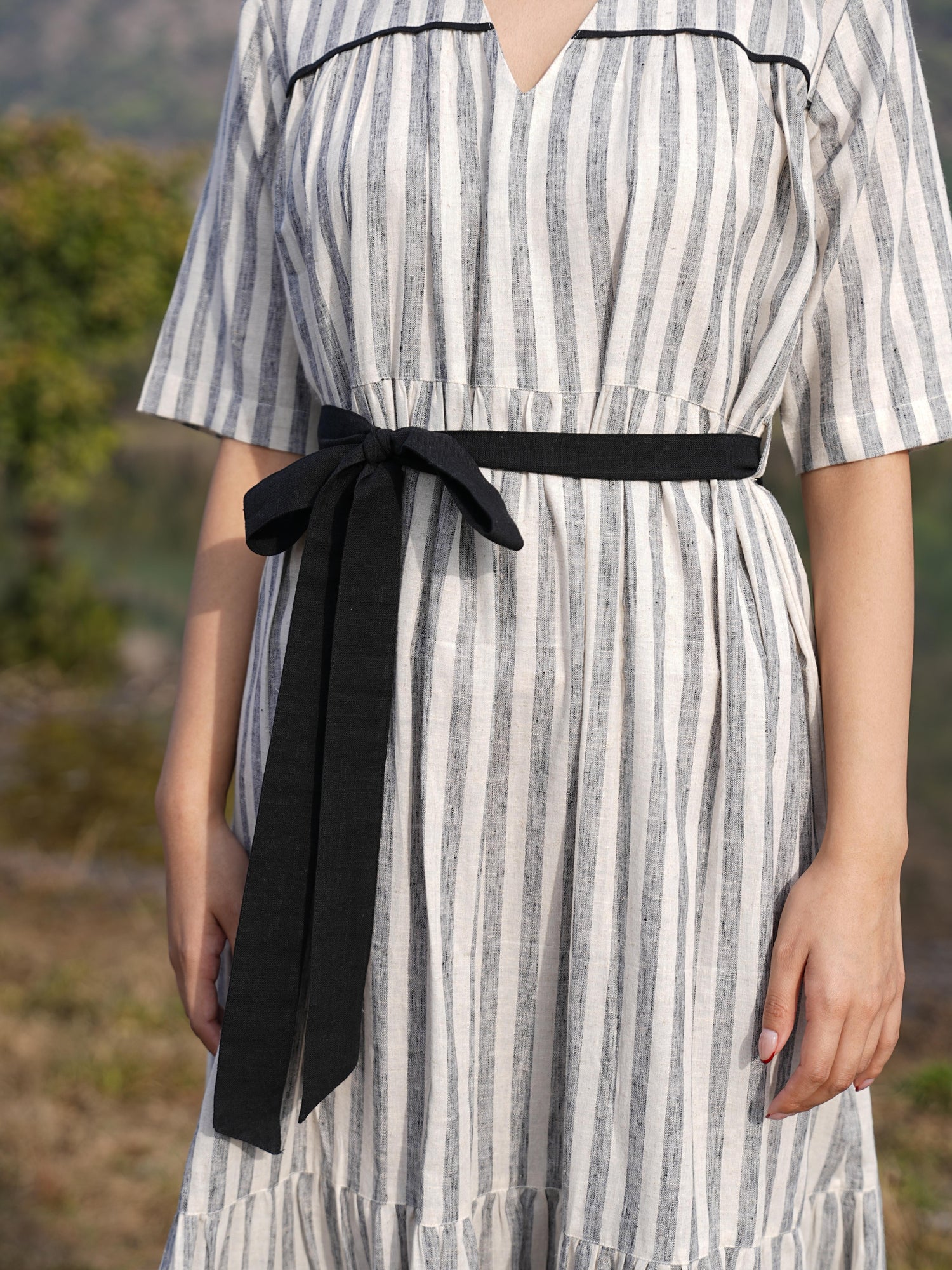 Sutra Midi Stripe Dress
