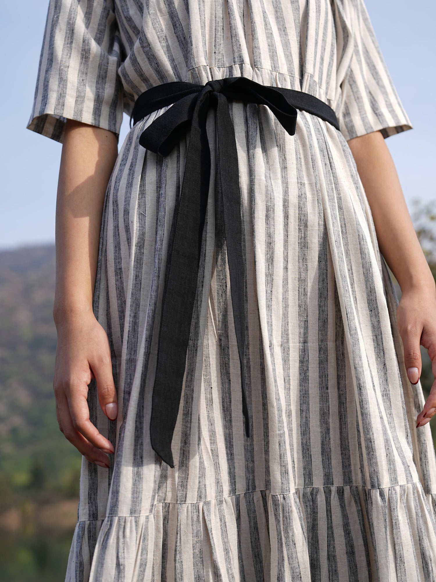 Sutra Midi Stripe Dress
