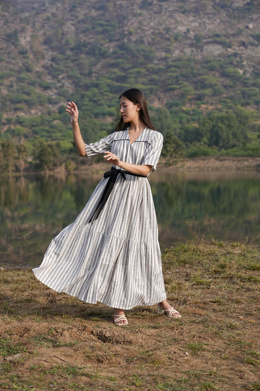 Sutra Midi Stripe Dress