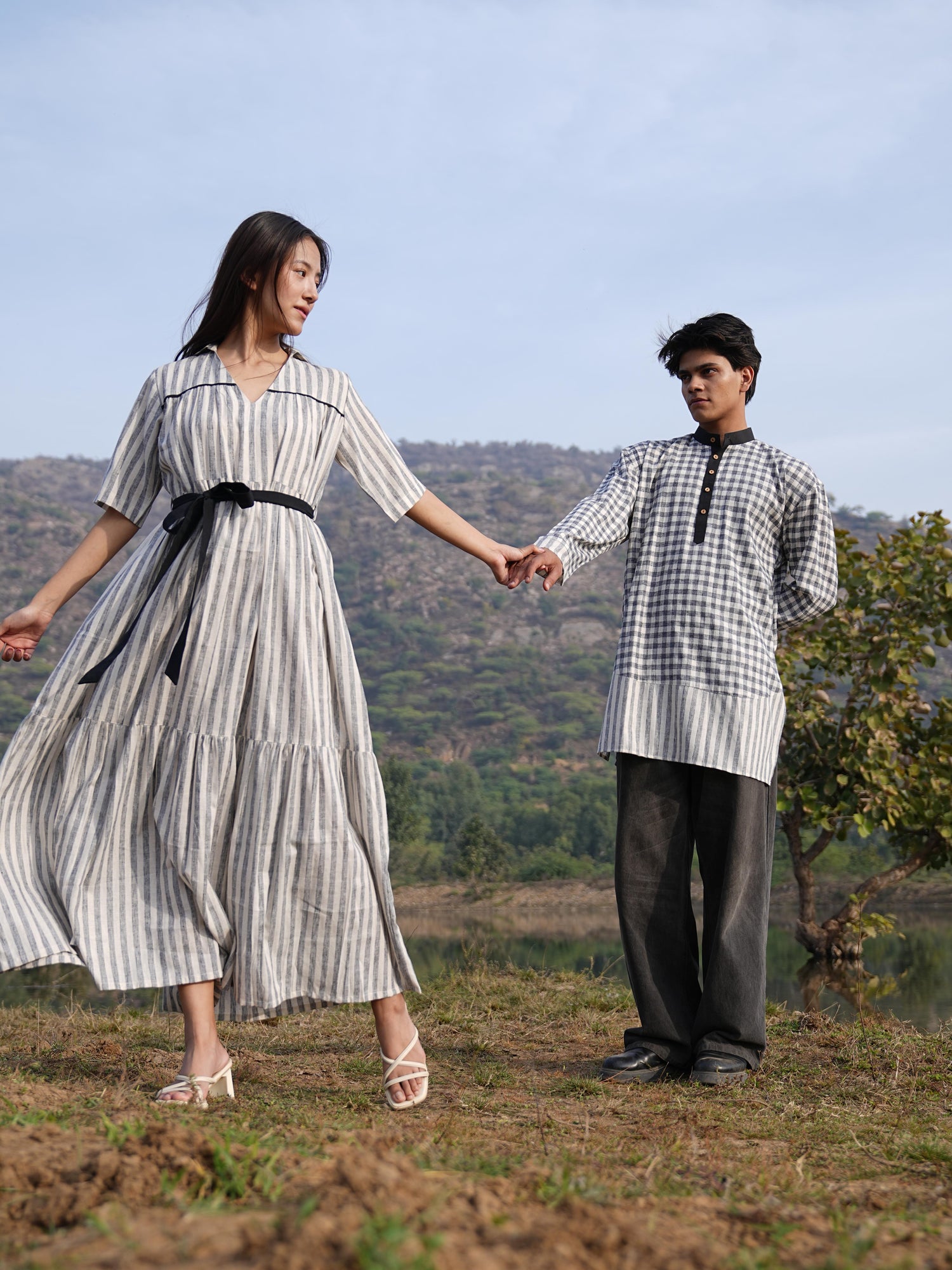 Sutra Midi Stripe Dress