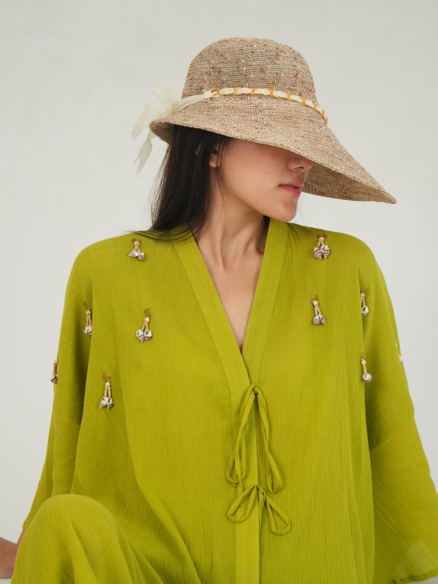 Vanshitaaz Lime Green Crinkled Cotton Co-ord