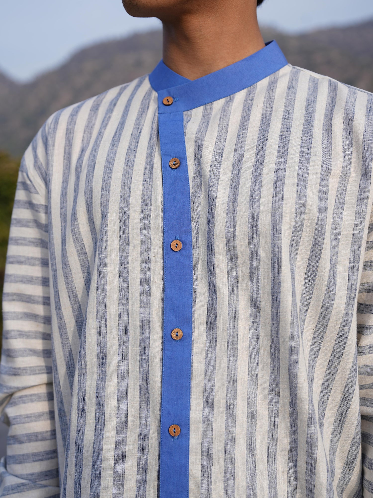 Stripe Co-ord with bow & Asymmetric Shirt Duo