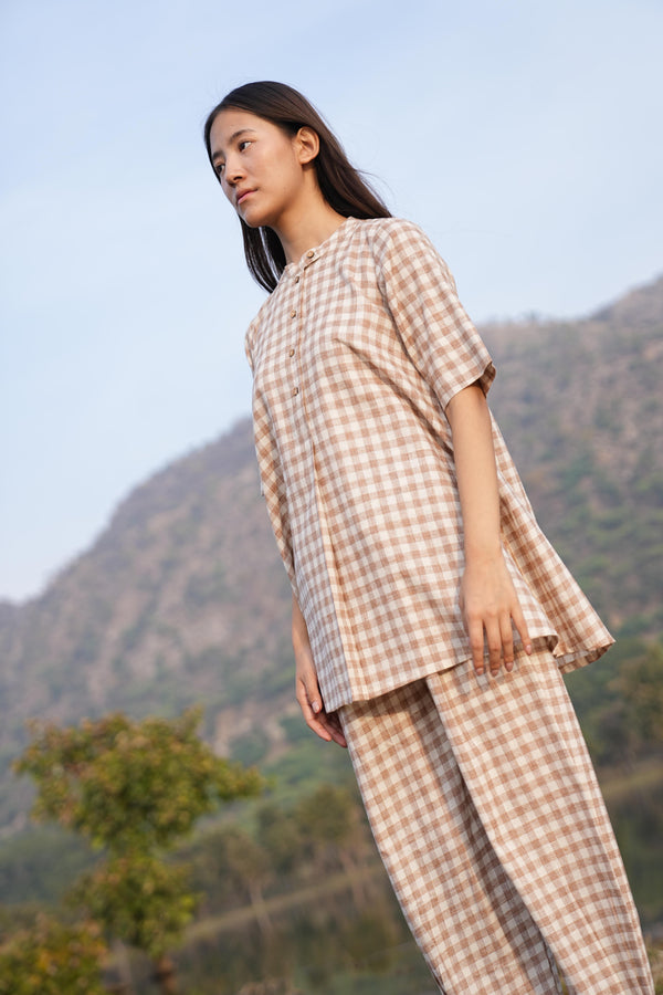 Sutra Check Mandarin Co-ord